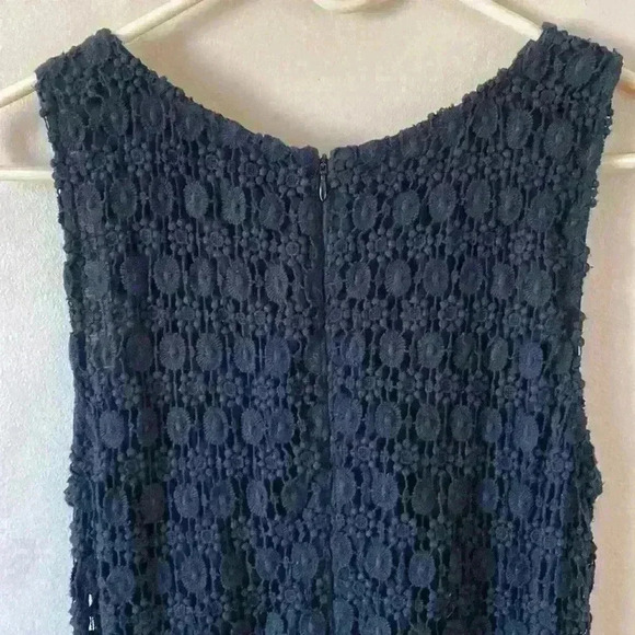 Velvet by Graham and Spencer Stretch Sheath Crocheted Lace Dress Sz Small Black - Picture 5 of 8